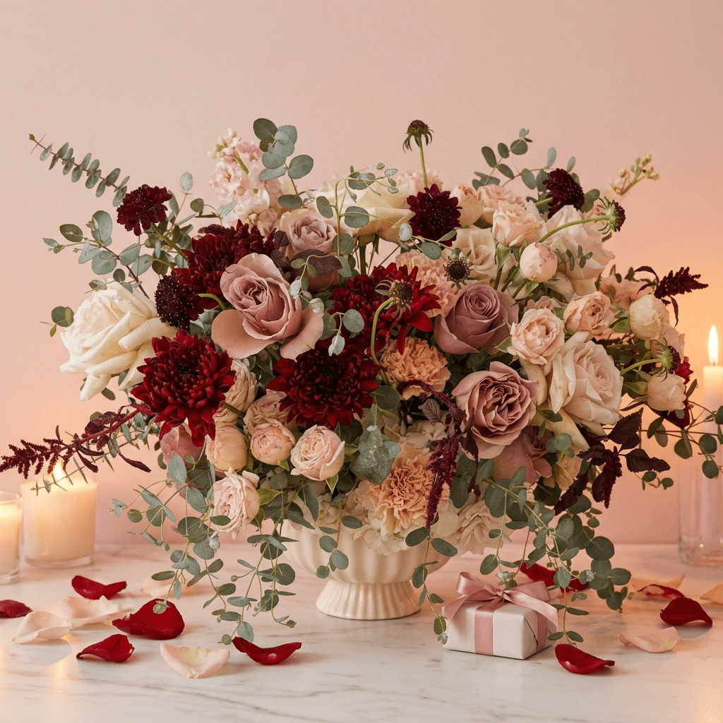 The Rene arrangement in romantic Valentine's Day setting