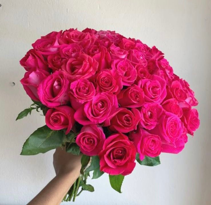 Bouquet of Bright Pink Roses