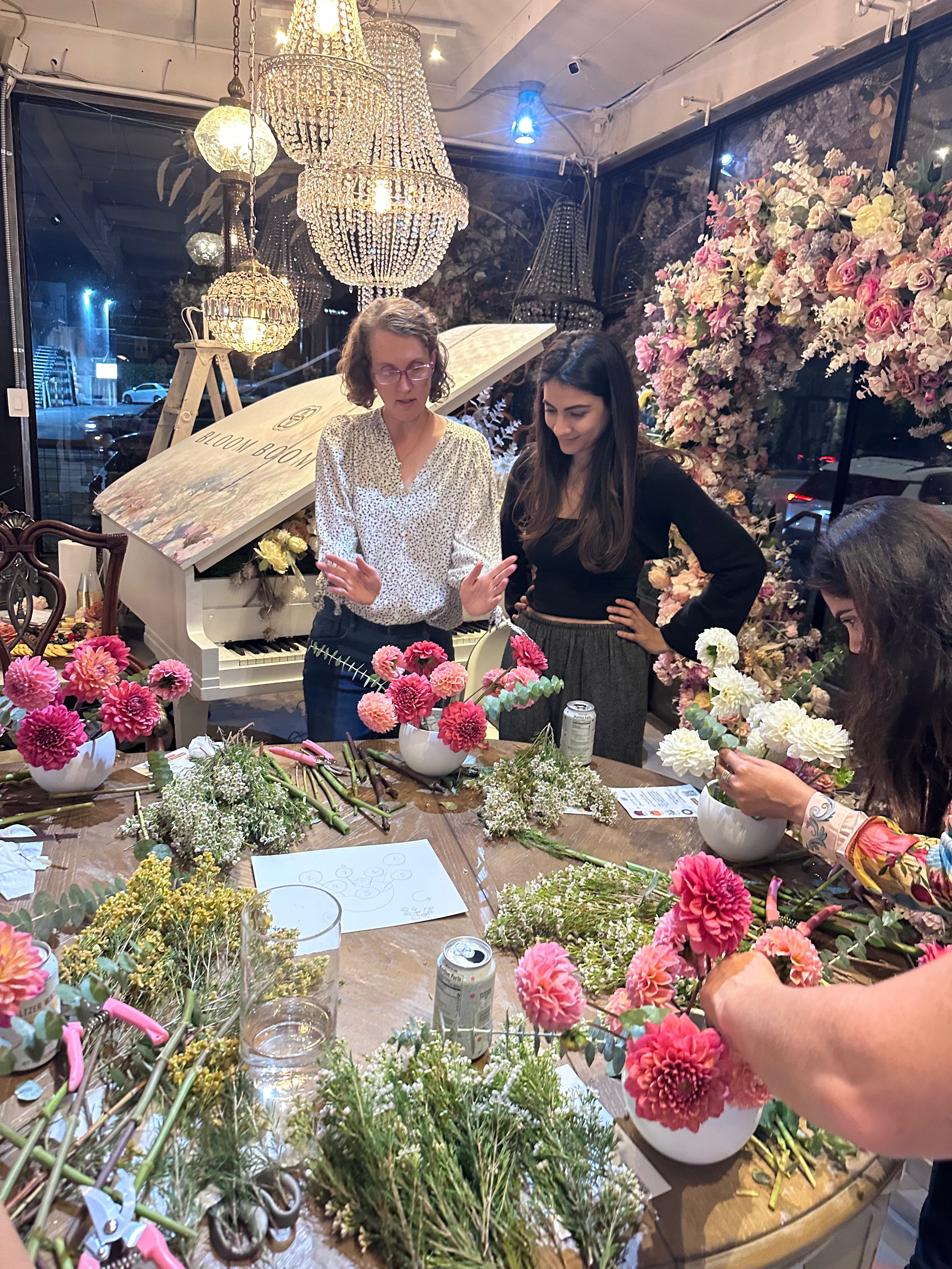 Aug. 5th Floral Workshop — Dahlias Centerpiece Design