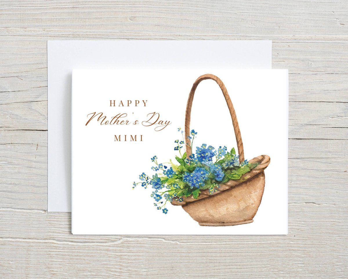 Mother's Day card, for Grandma, Nana or Mimi, Flower Basket