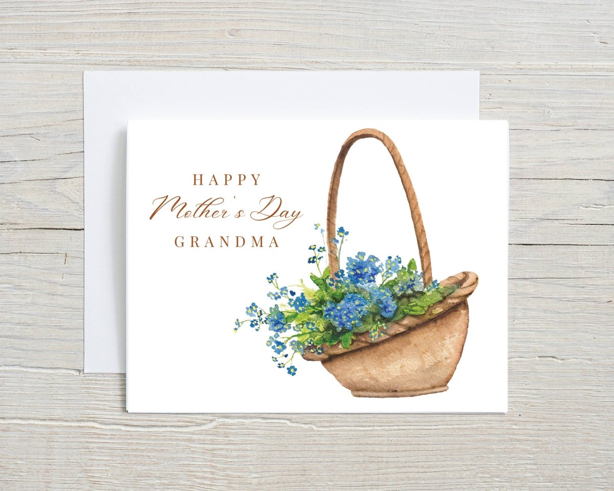 Mother's Day card, for Grandma, Nana or Mimi, Flower Basket