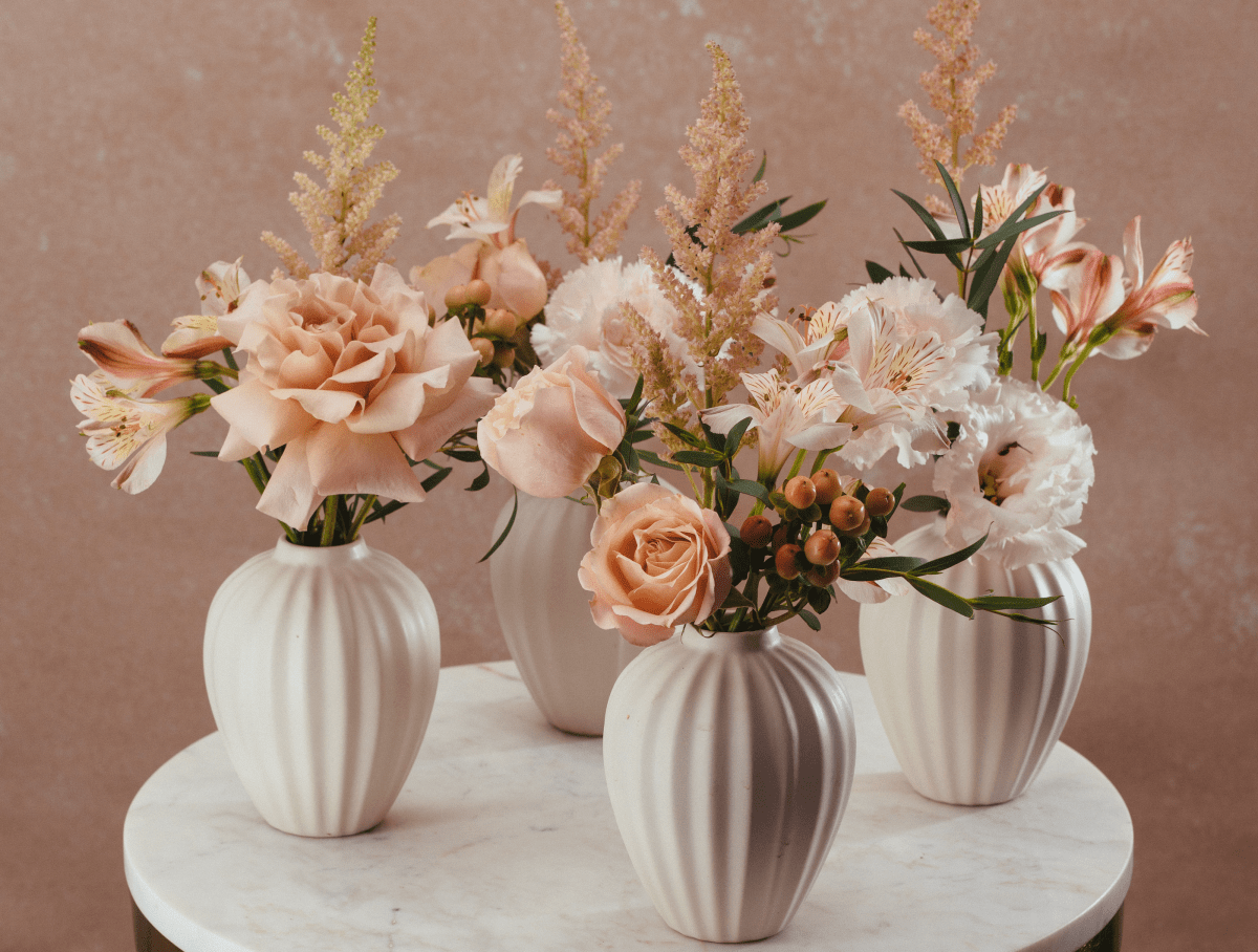 Soft Blush Bud Vase Quartet
